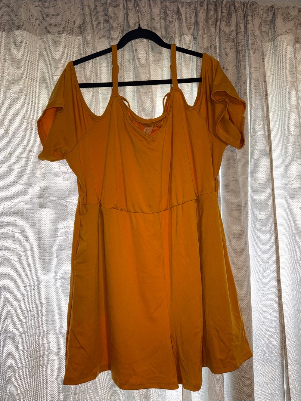 Cold-Shoulder Mustard Yellow Women's Romper